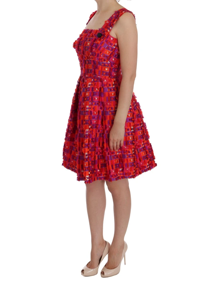 Pink Patterned A-line Above Knees Dress alternative