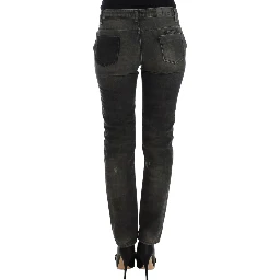 Gray distressed jeans