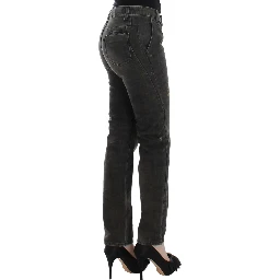 Gray distressed jeans