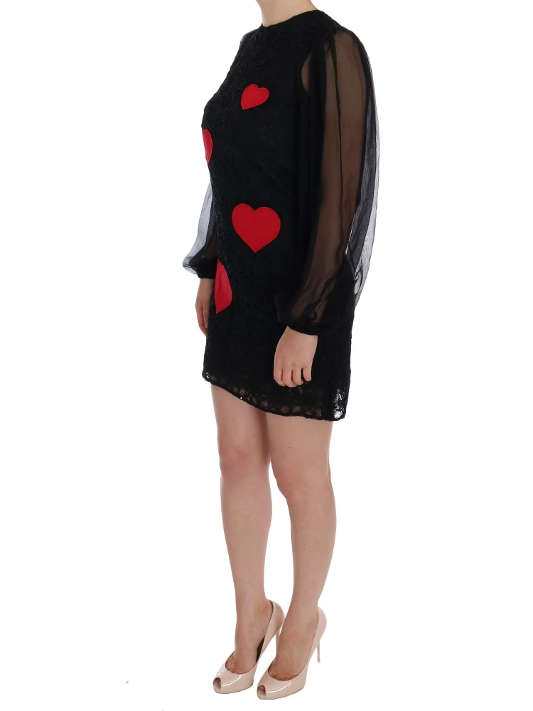 Black Lace Red Heart Shift Dress alternative