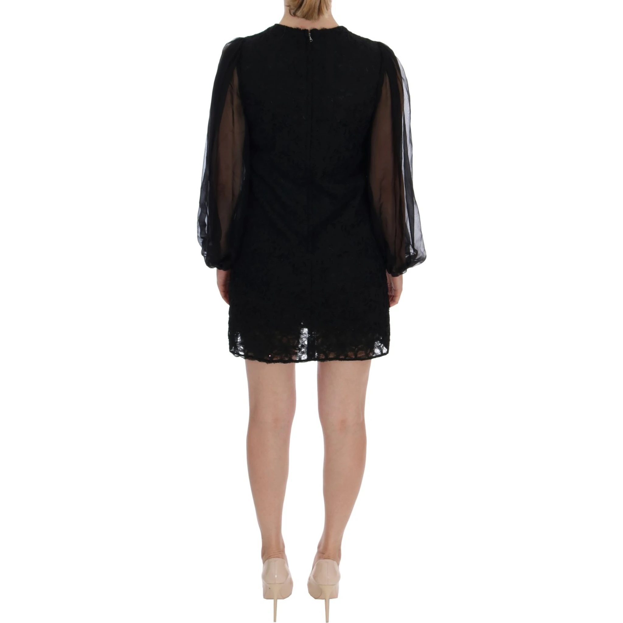Black Lace Red Heart Shift Dress