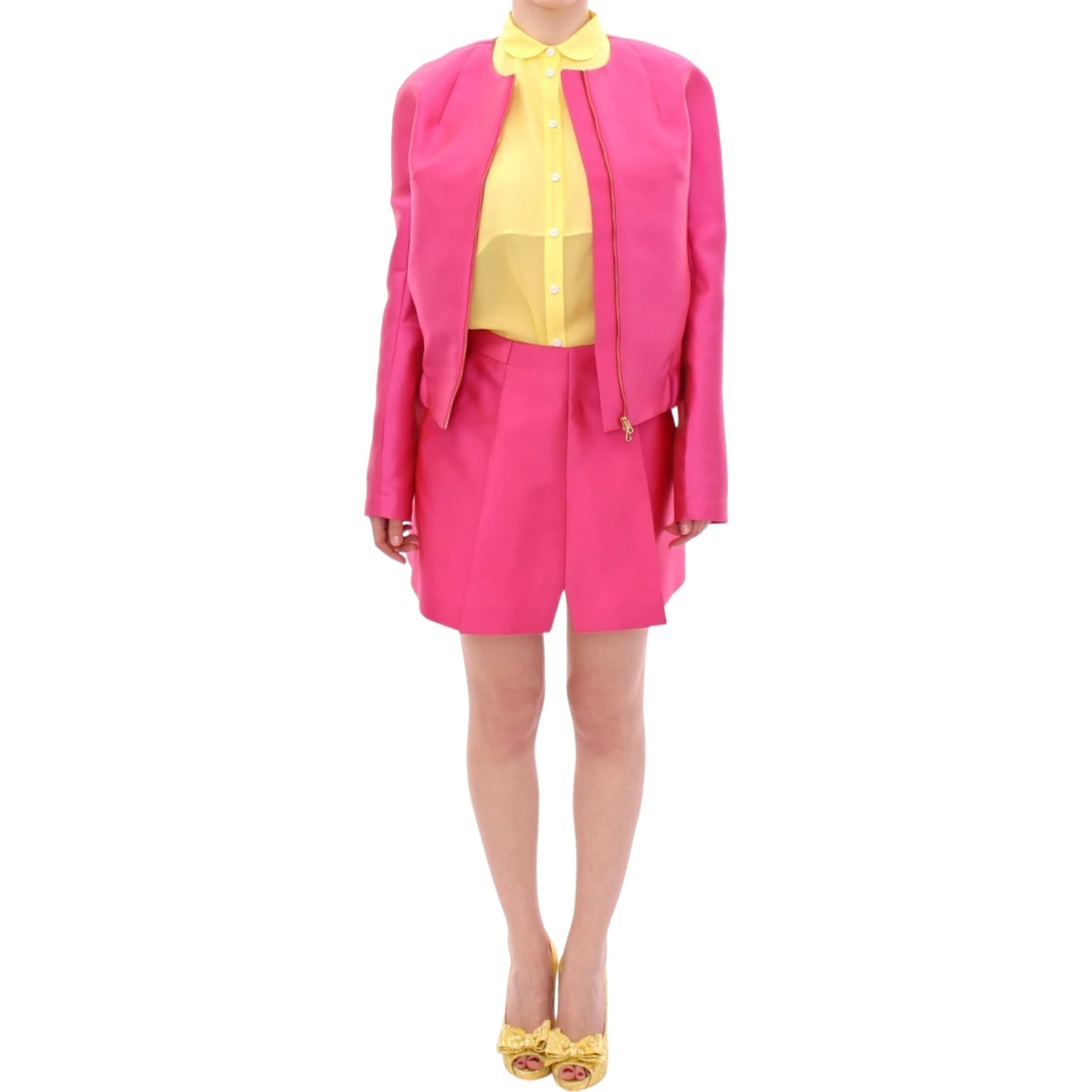 Pink silk blend jacket