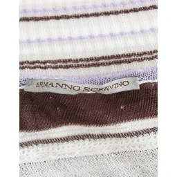 Striped Lace V-Neck Short Sleeve Top Sweater