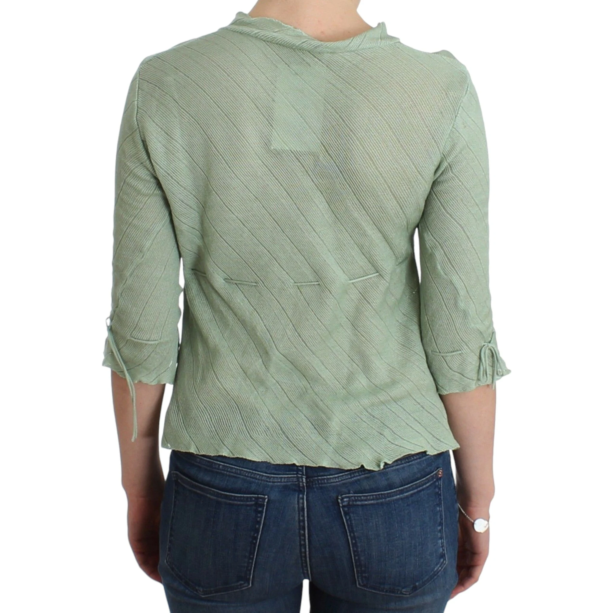 Green Lightweight Knit Sweater Top Blouse