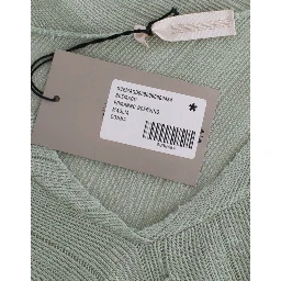 Green Lightweight Knit Sweater Top Blouse