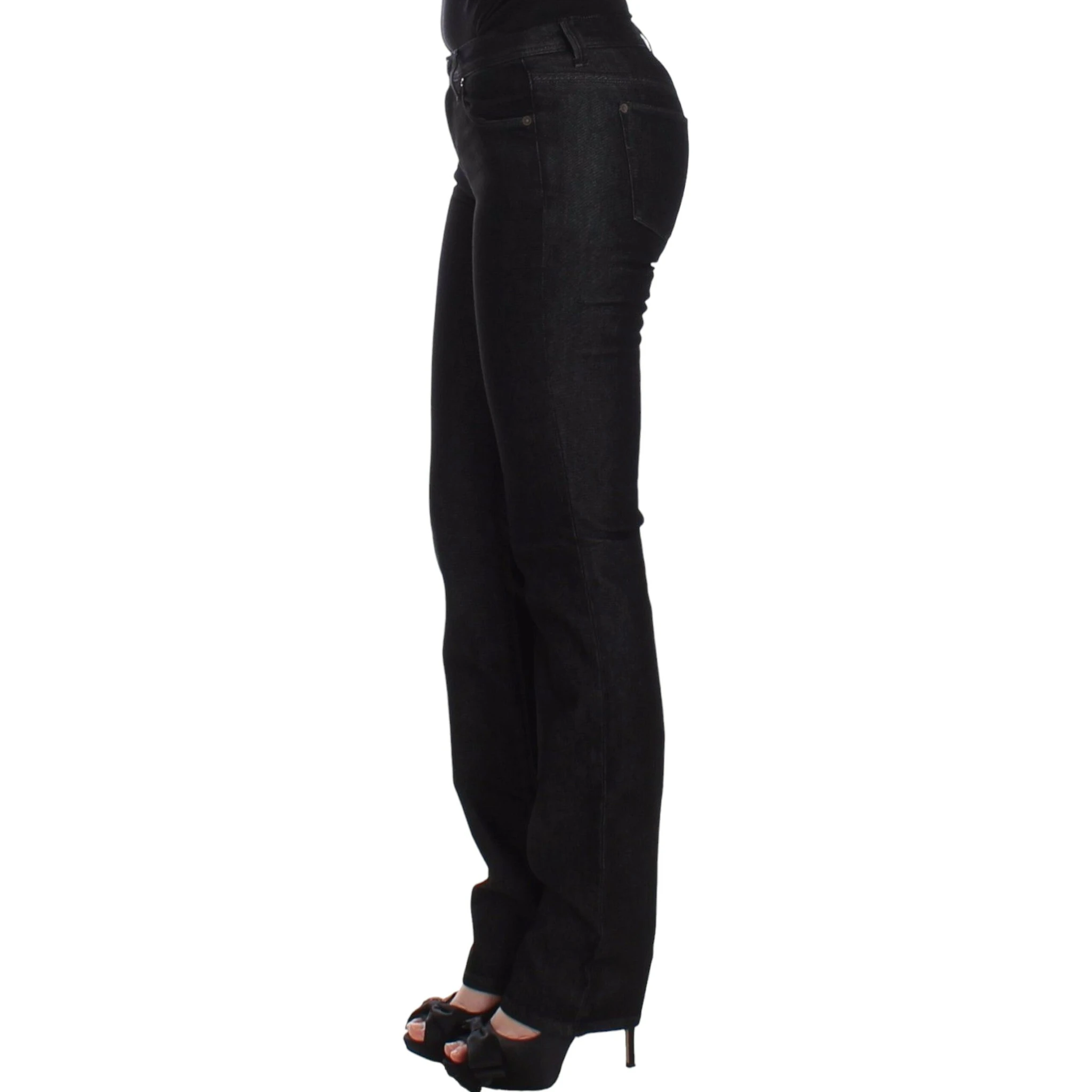 Black Slim Jeans Denim Pants Skinny Leg Stretch