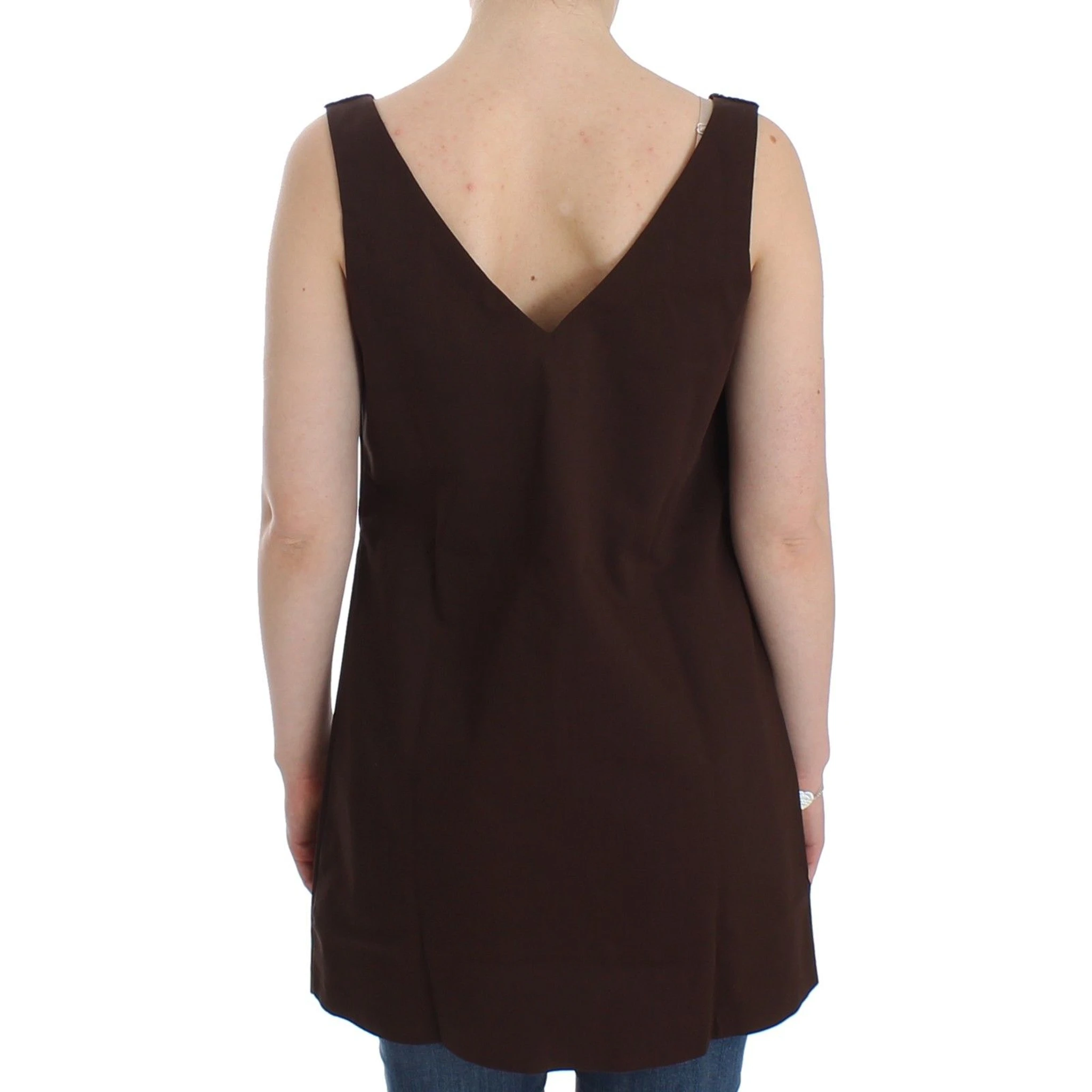 Beachwear Brown Cotton Stretch Tunic Dress