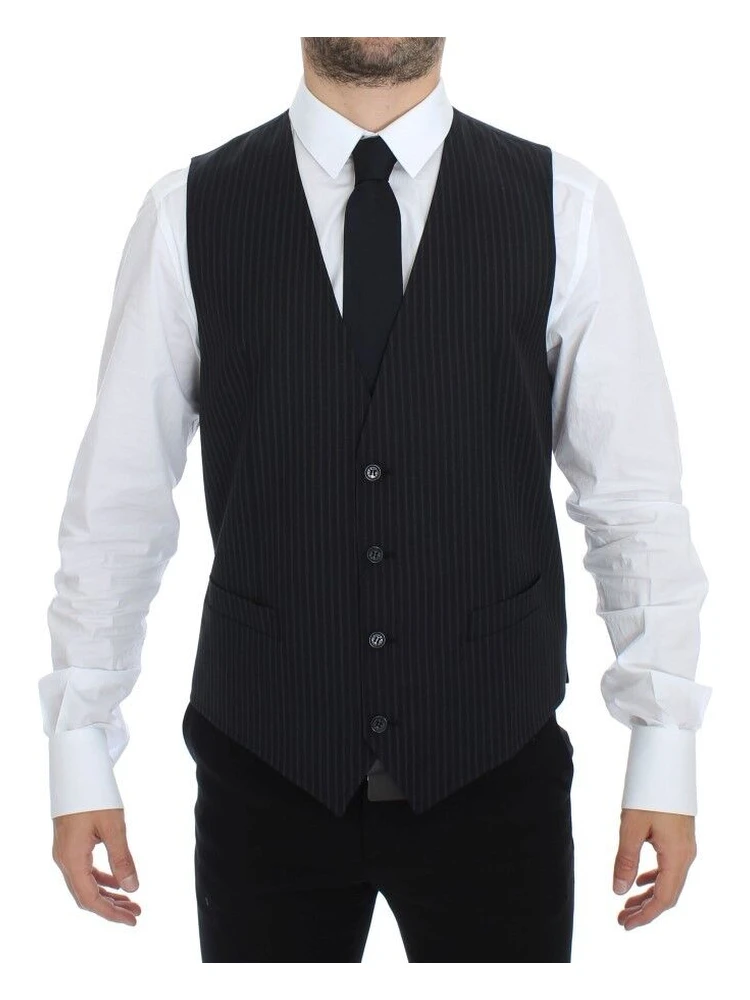 Gray Stretch Formal Dress Vest Gilet