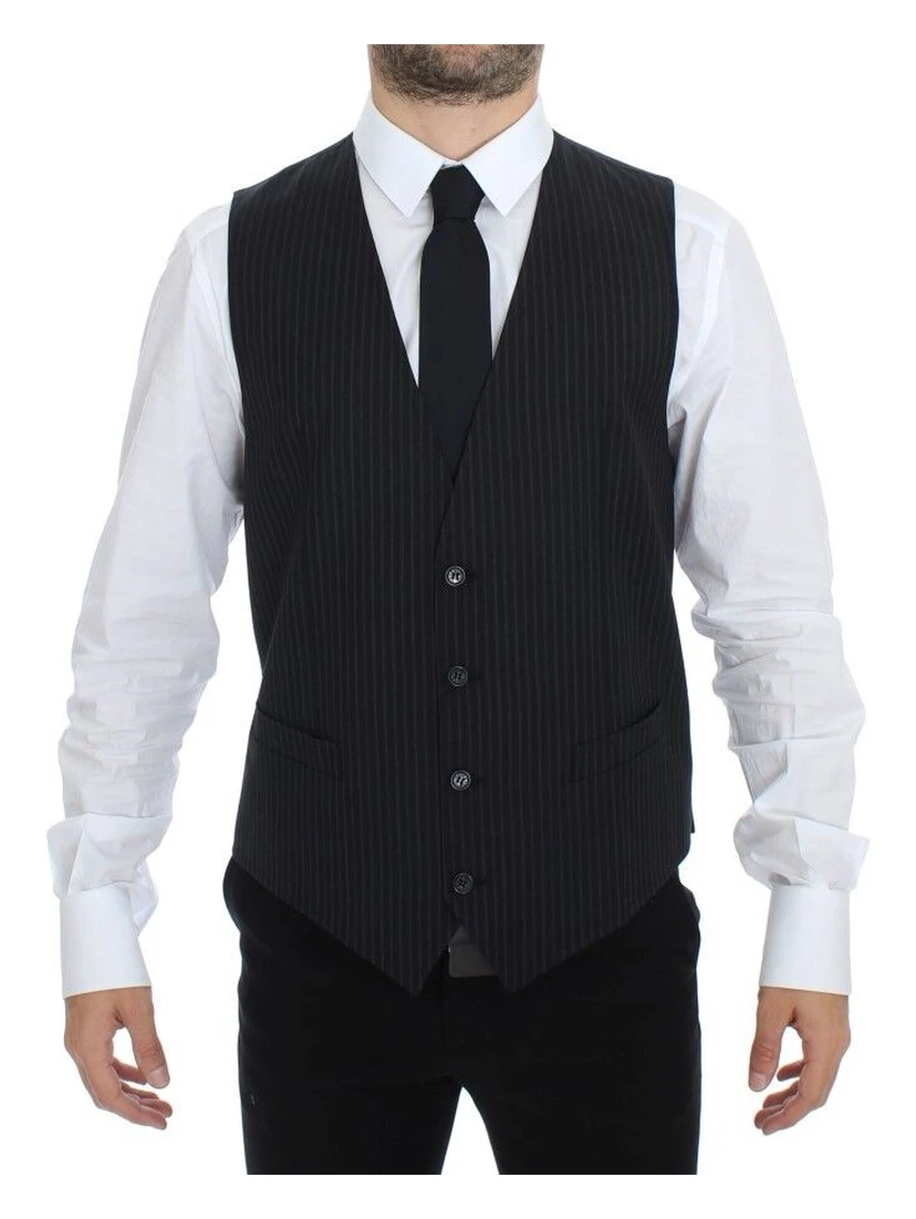 Gray Stretch Formal Dress Vest Gilet
