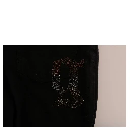 Black Cotton Denim Stretch Regular Fit Jeans