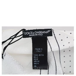 White Polka Dotted Silk Skinny Scarf