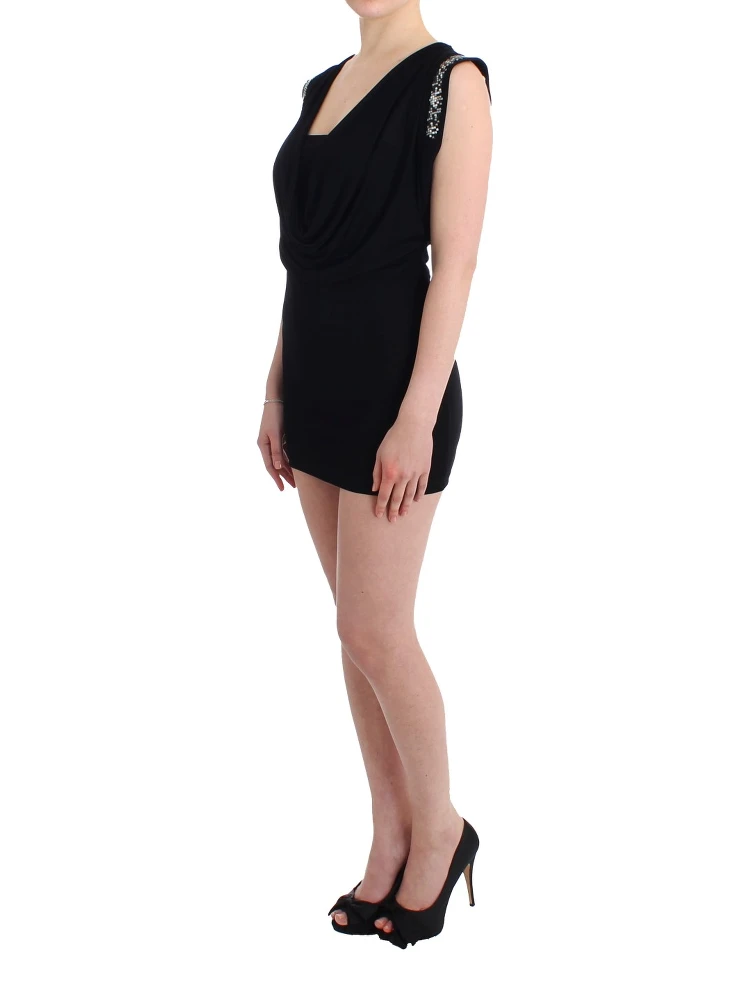 Black Embellished Jersey Mini Sheath Short Dress alternative