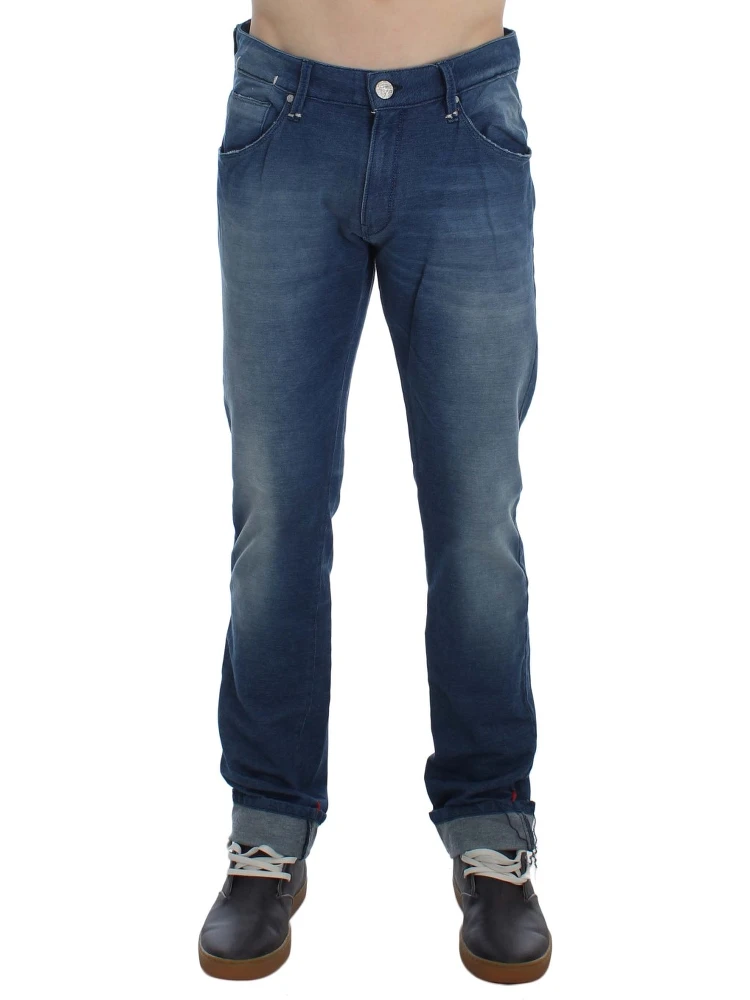 Blue Wash Denim Cotton Stretch Slim Fit Jeans alternative