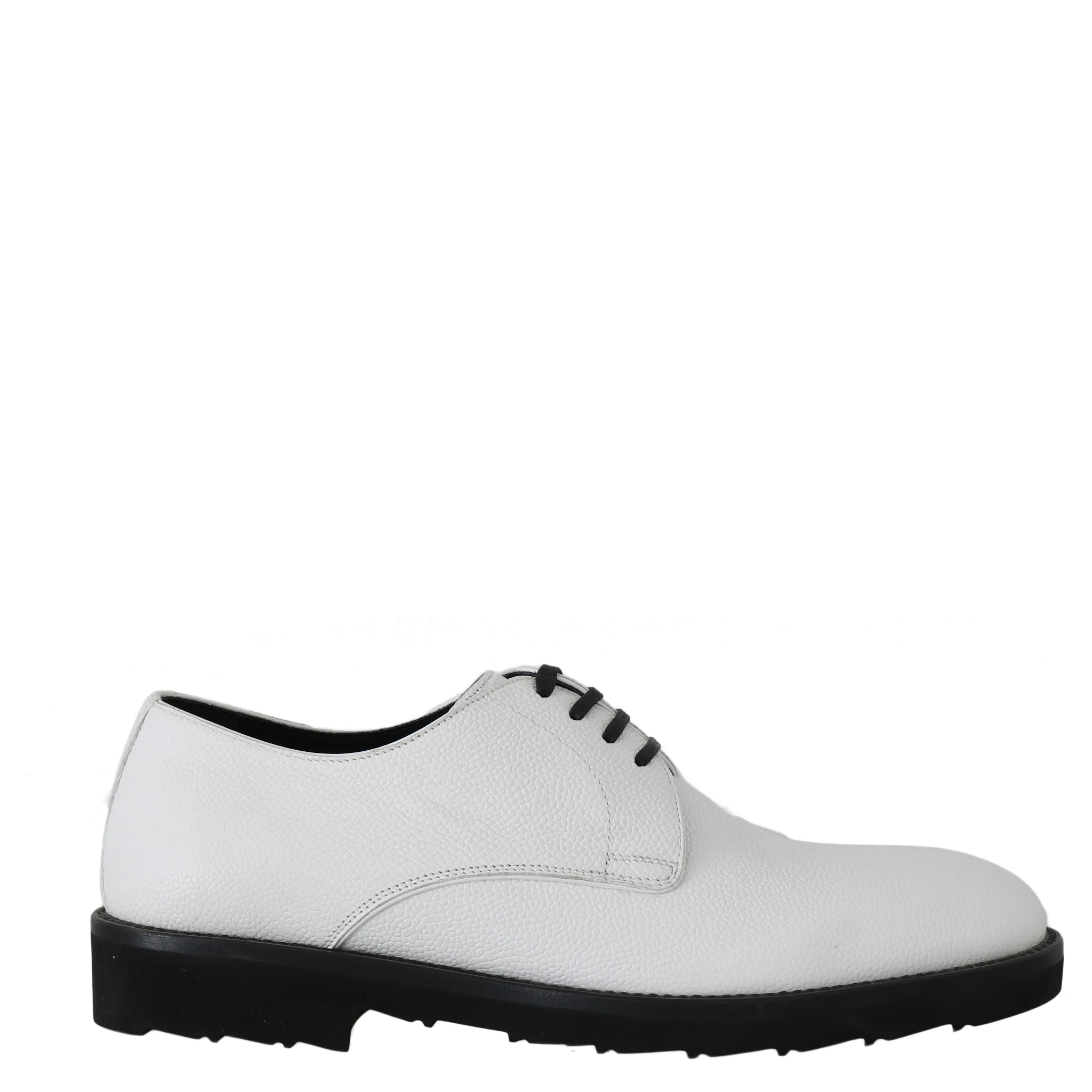 White Leather Derby Dress Formal Shoes