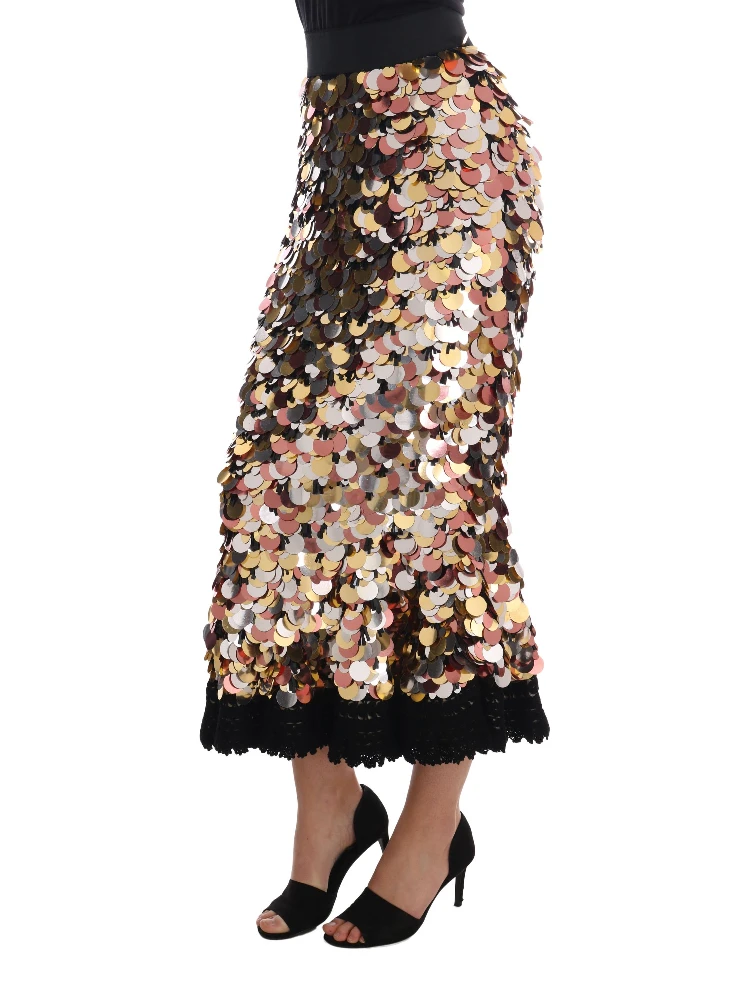 Gold Sequined Peplum High Waist Skirt alternative