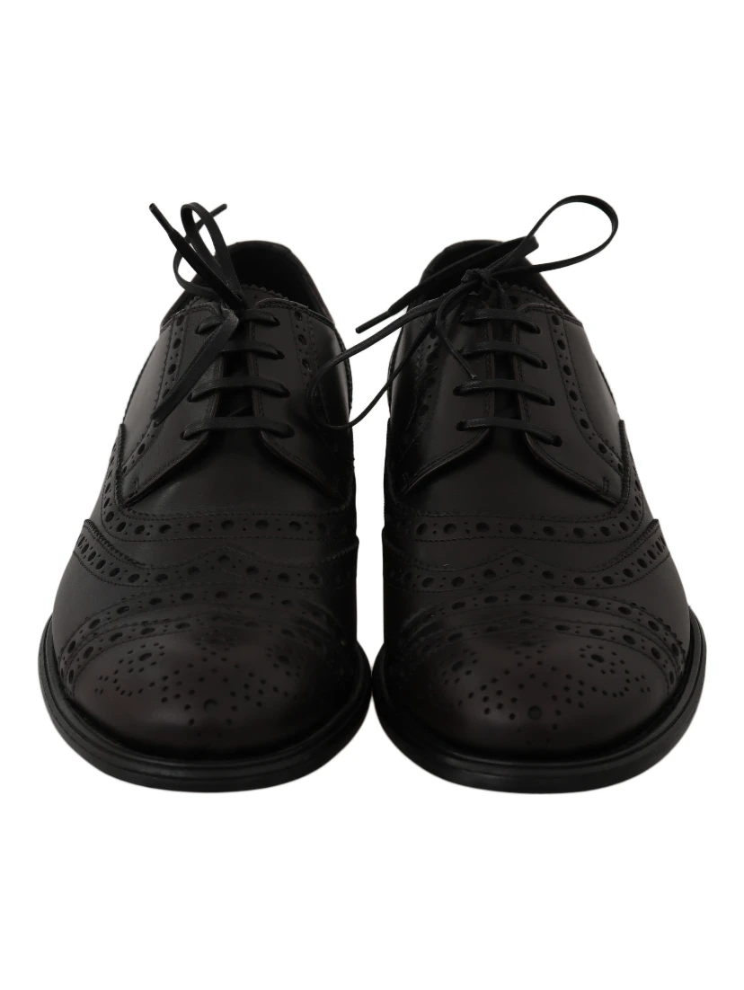 Black Leather Wingtip Oxford Dress  Shoes