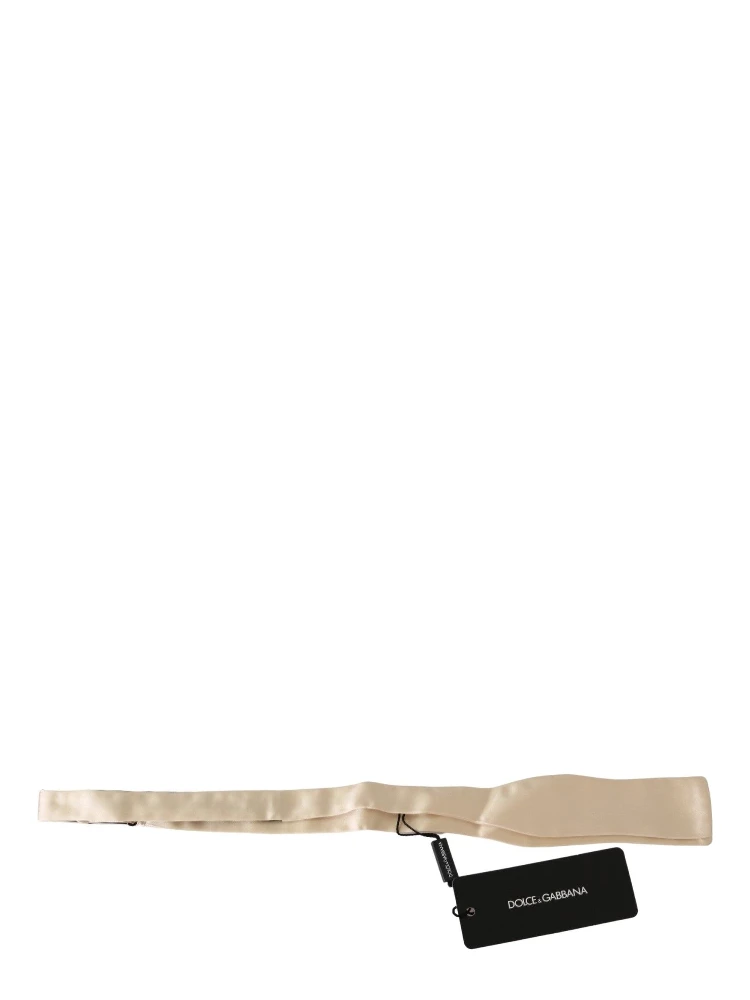 Beige Slim Skinny Men Necktie 100% Silk Bowtie alternative