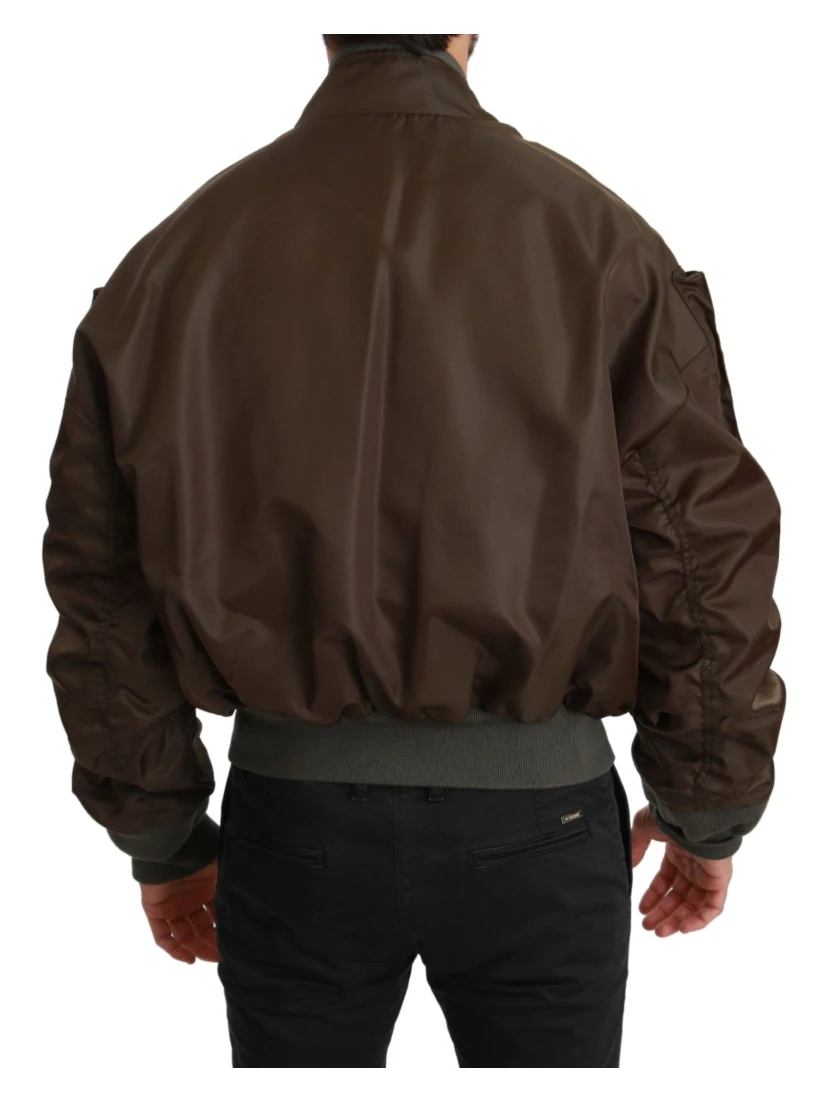Brown Beaded Crown Skull Logo Jacket