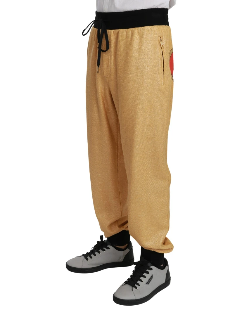 Gold Year Of The Pig Cotton Mens Pants