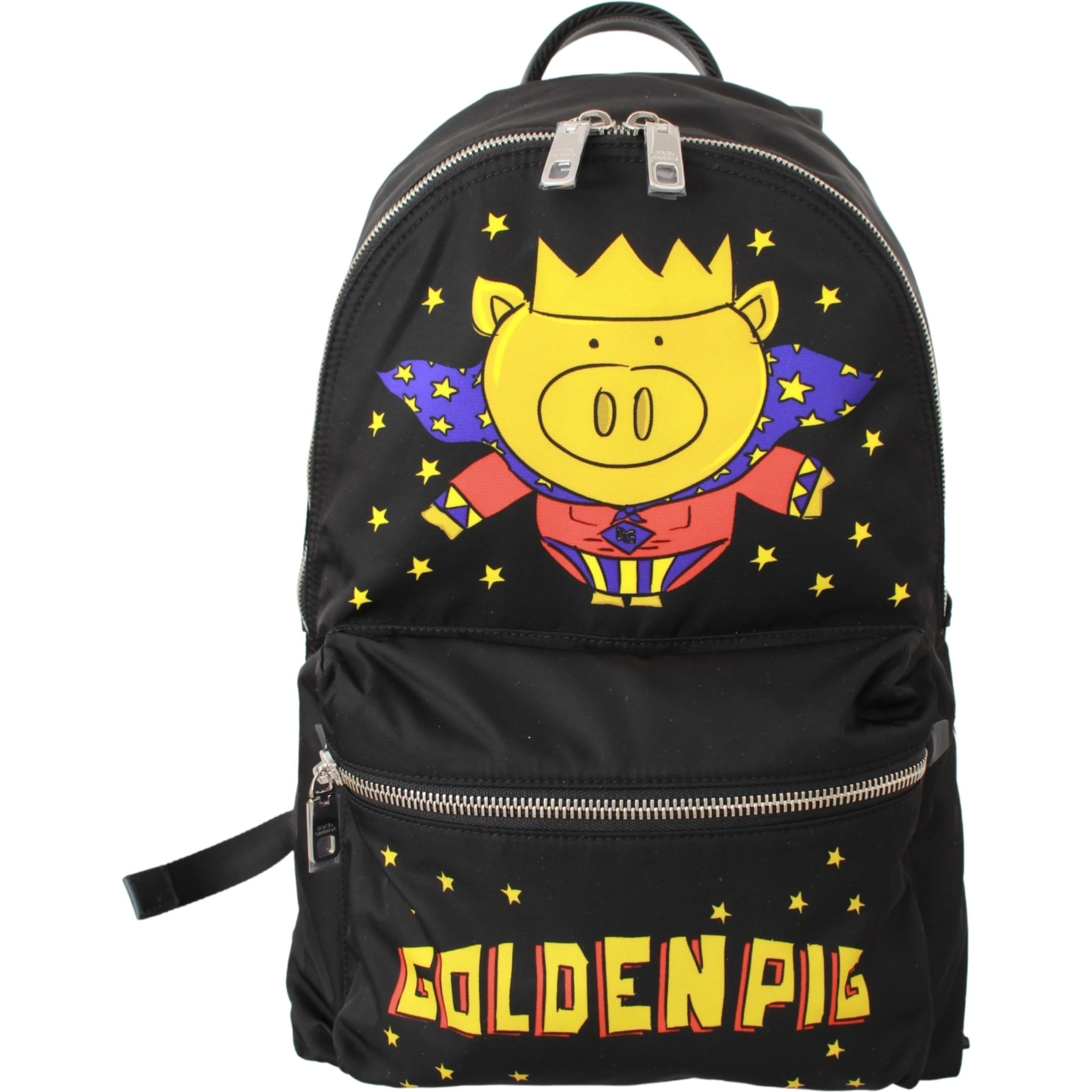 Black Golden Pig of the Year School Backpack