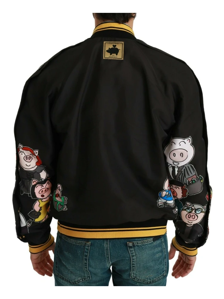 Black YEAR OF THE PIG Bomber Jacket alternative