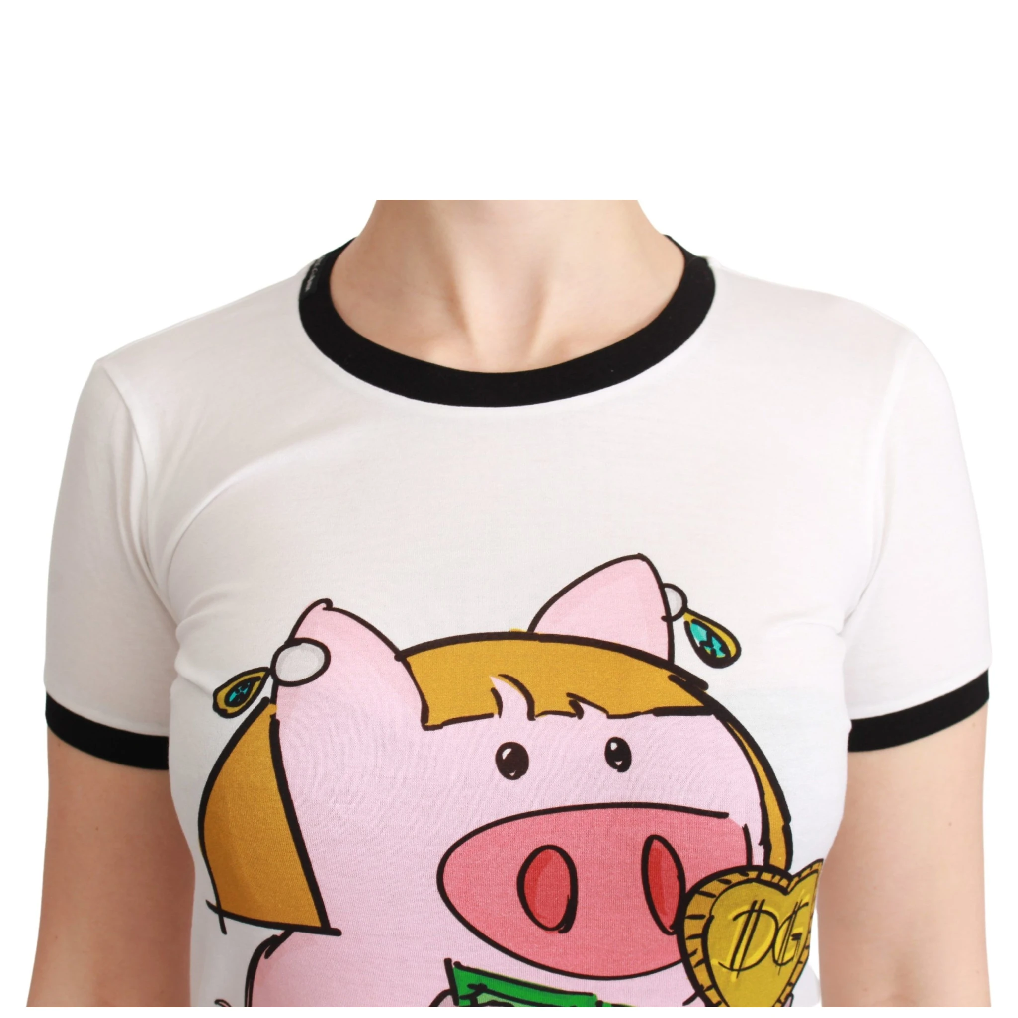 White YEAR OF THE PIG Top Cotton T-shirt