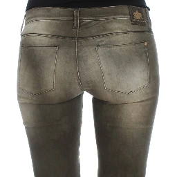 Gray Wash Cotton Blend Slim Fit Jeans