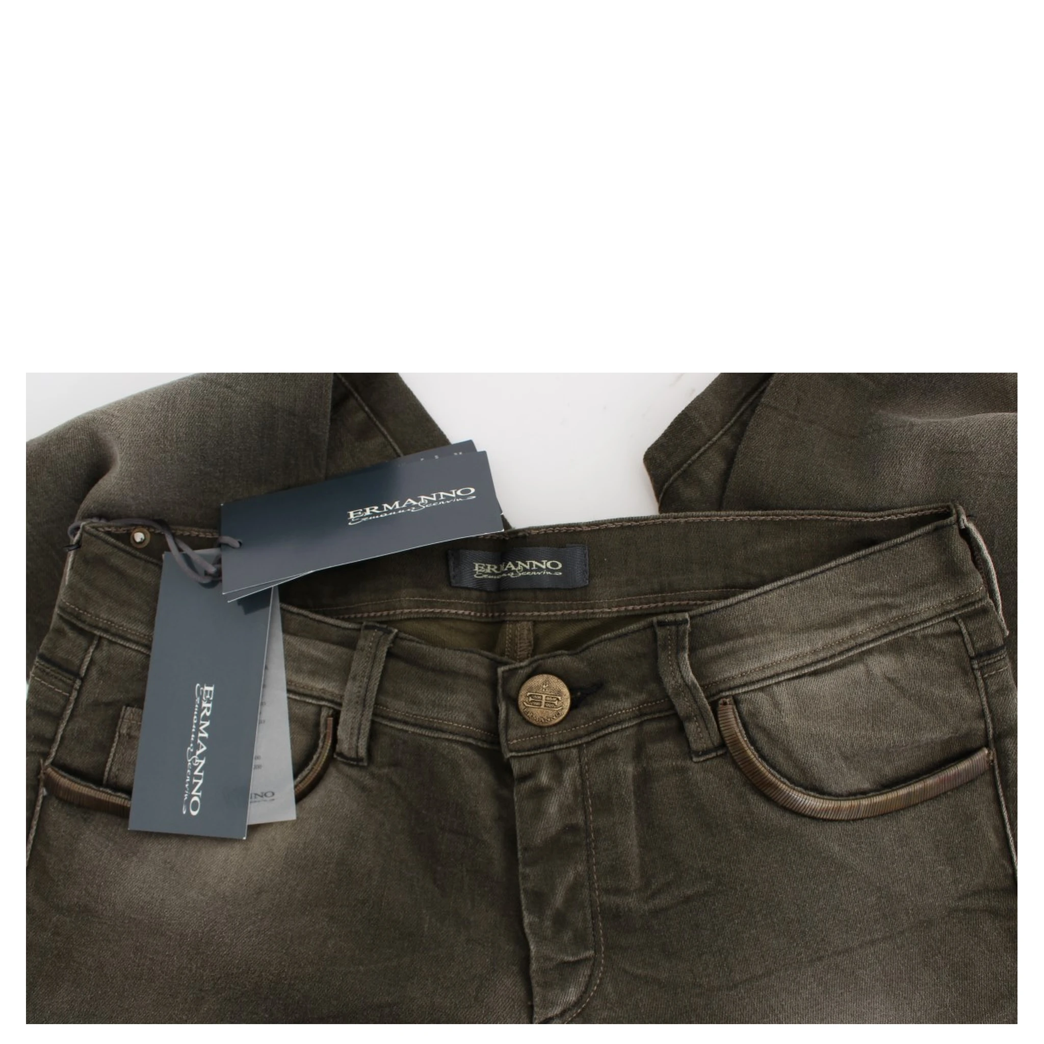 Gray Wash Cotton Blend Slim Fit Jeans