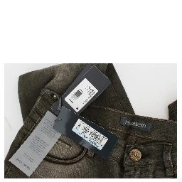 Gray Wash Cotton Blend Slim Fit Jeans