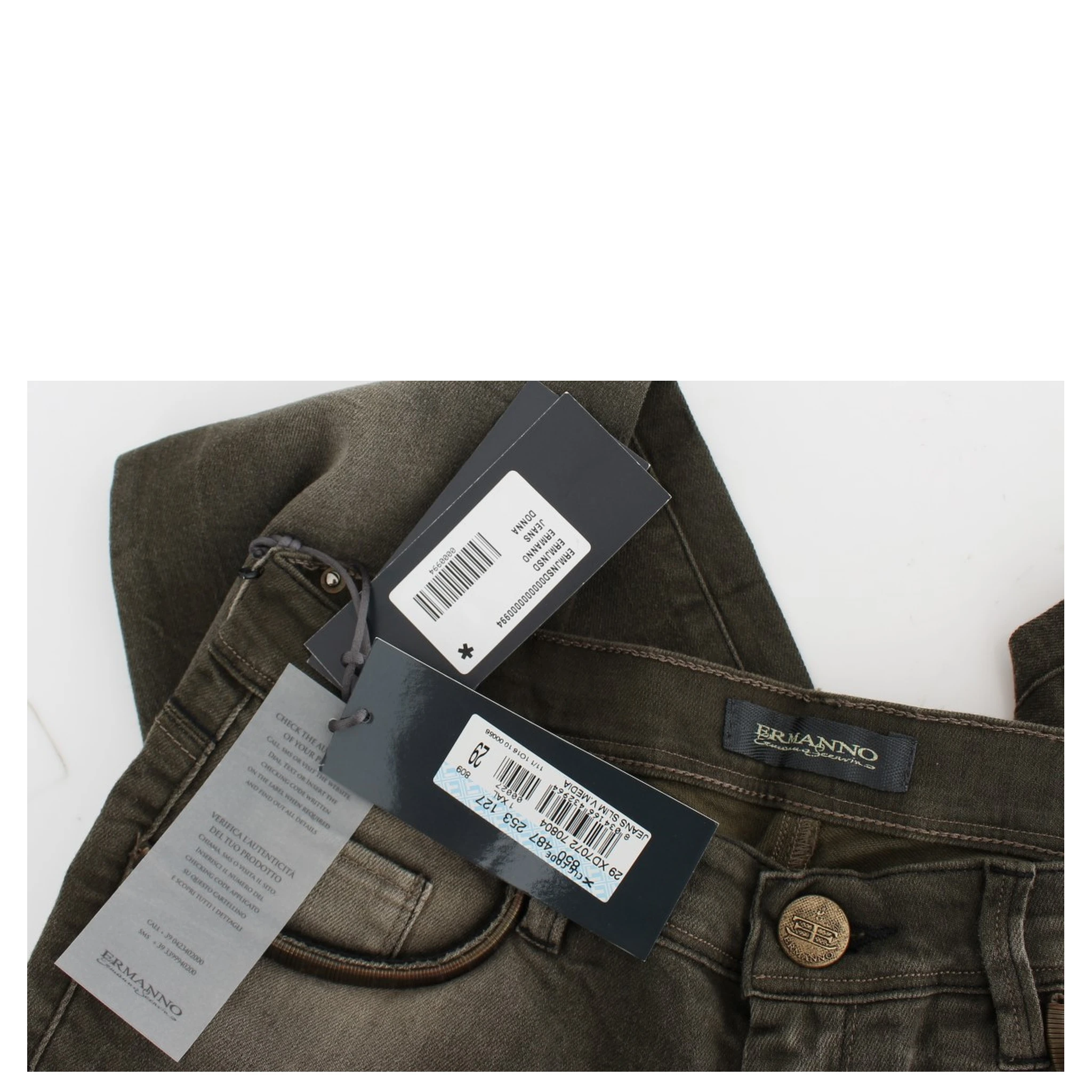 Gray Wash Cotton Blend Slim Fit Jeans