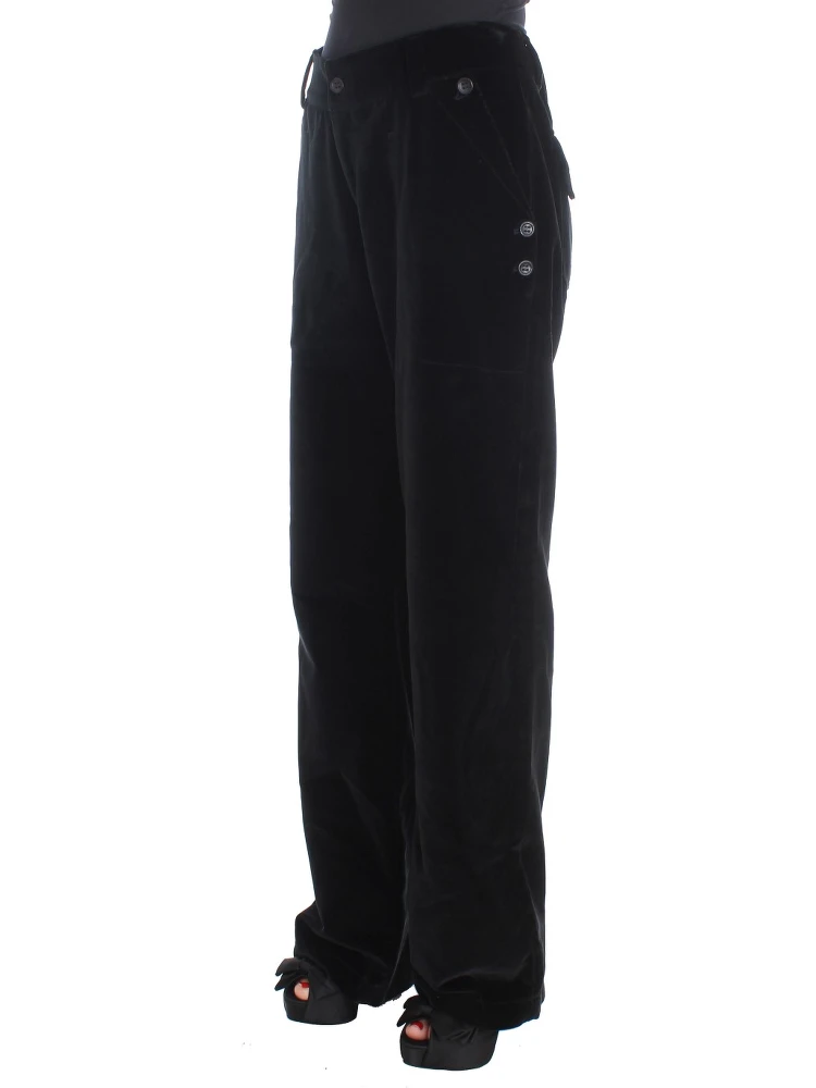Black Velvet Cotton Straight Legs Pants alternative