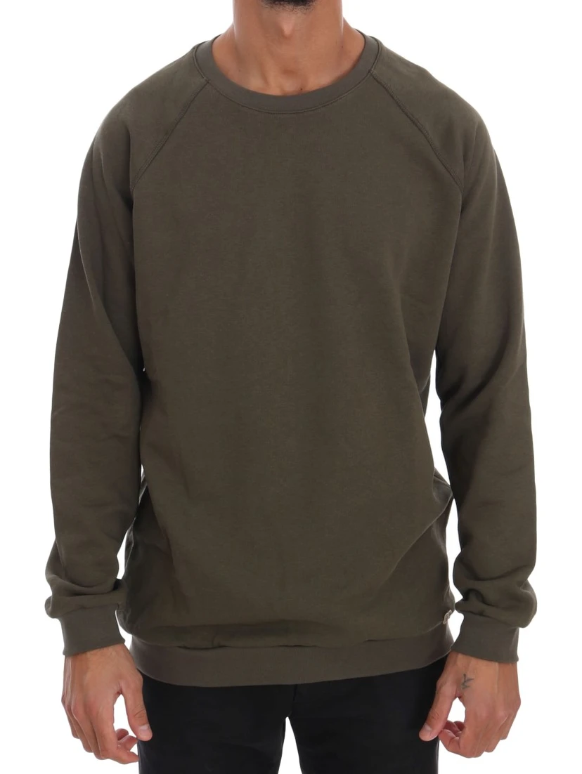 Green Crewneck Cotton Sweater