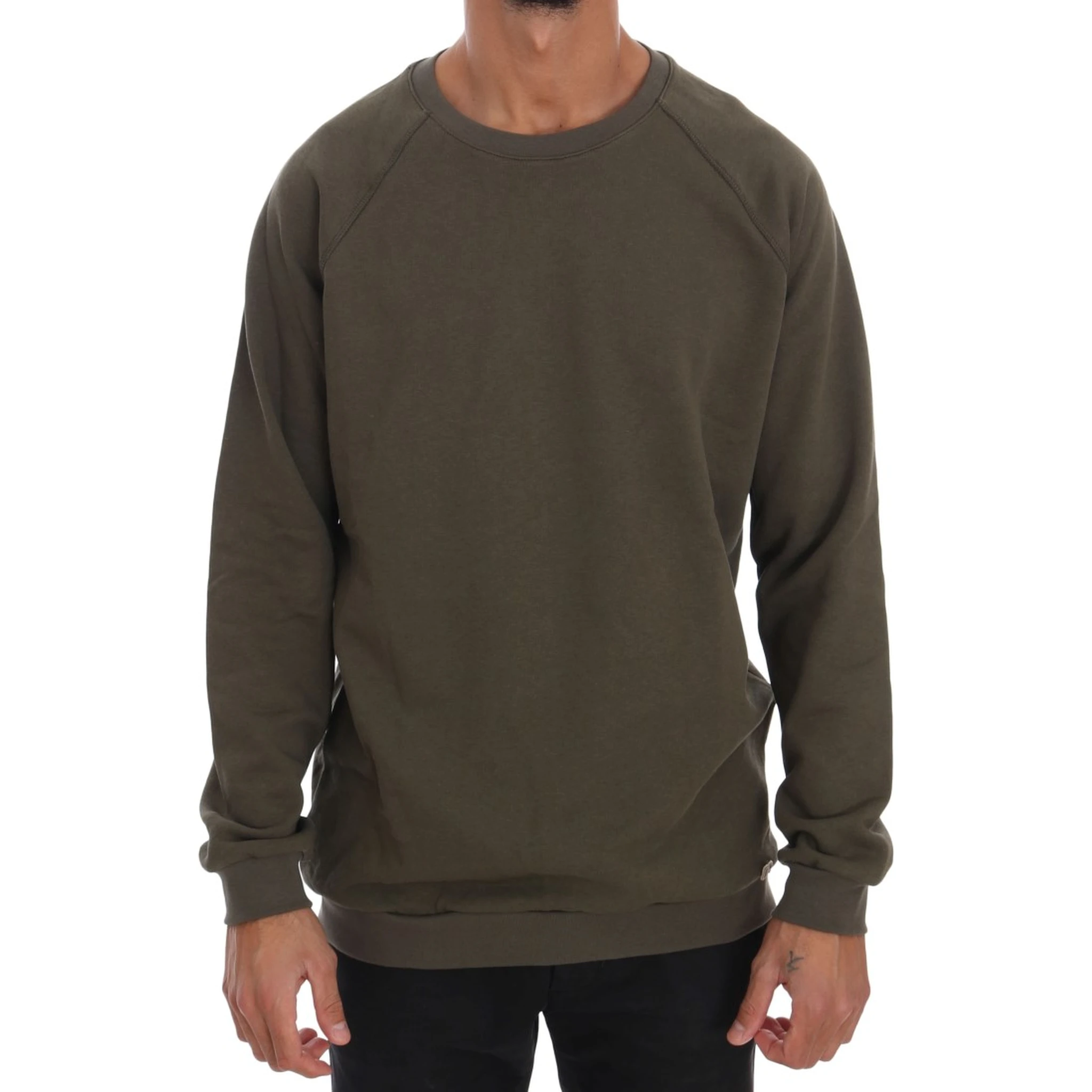 Green Crewneck Cotton Sweater