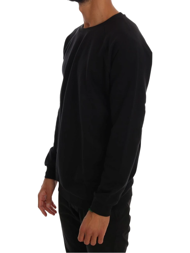 Black Crewneck Cotton Pullover Sweater alternative