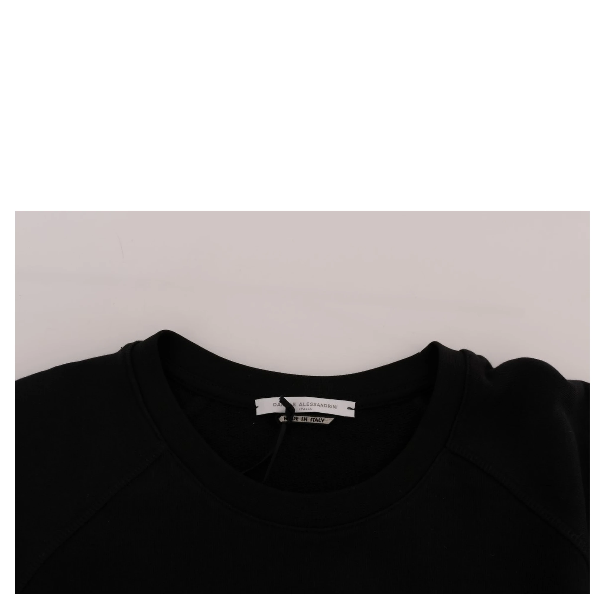 Black Crewneck Cotton Pullover Sweater
