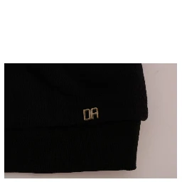 Black Crewneck Cotton Pullover Sweater