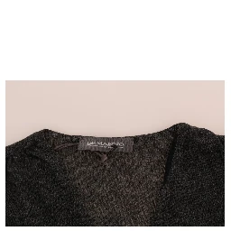 Gray Wool Lace Top Long Sleeved T-shirt