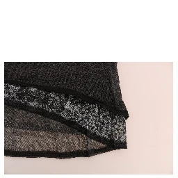 Gray Wool Lace Top Long Sleeved T-shirt