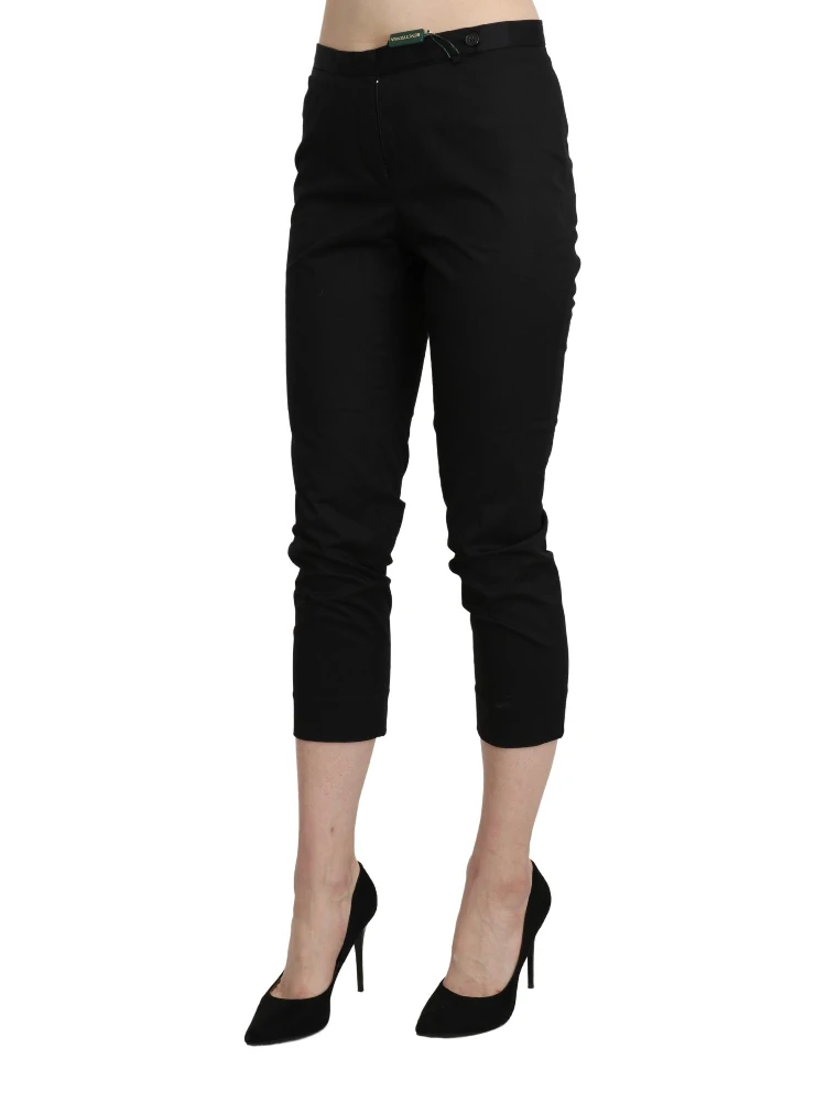 Black High Waist Skinny Cropped Dress Trouser Pants alternative