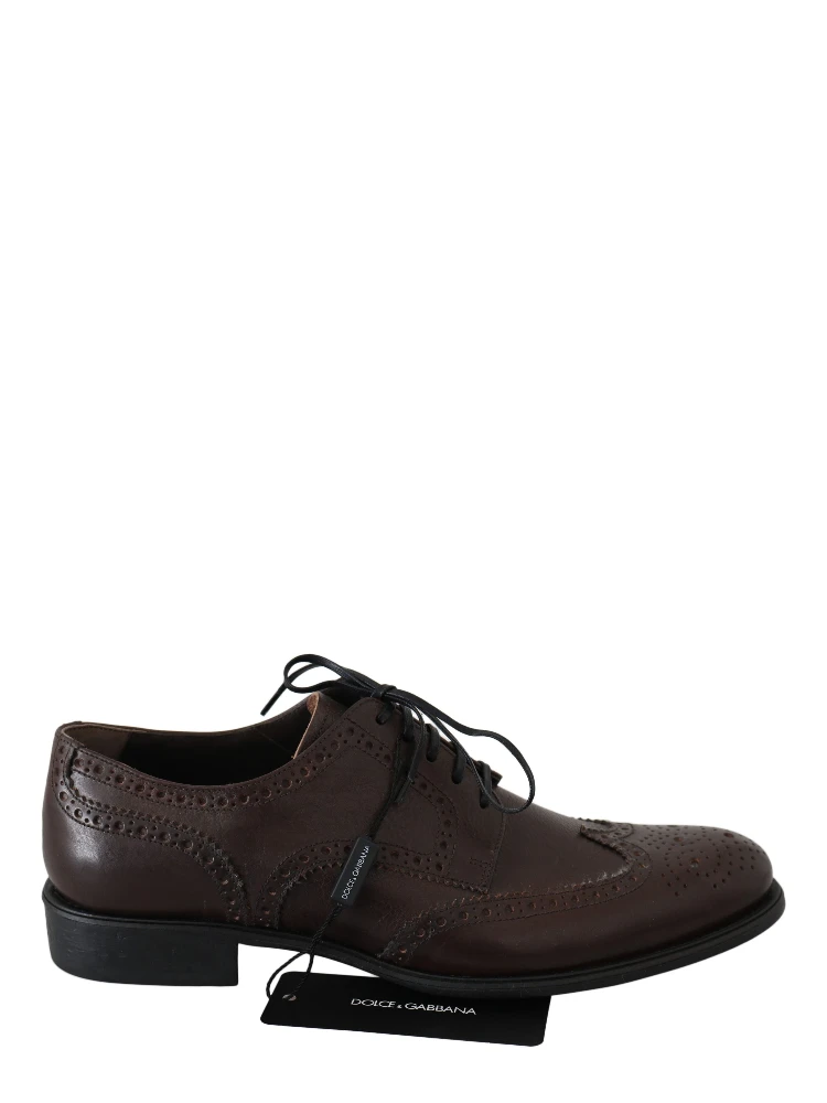Brown Leather Brogue Derby Dress Shoes alternative