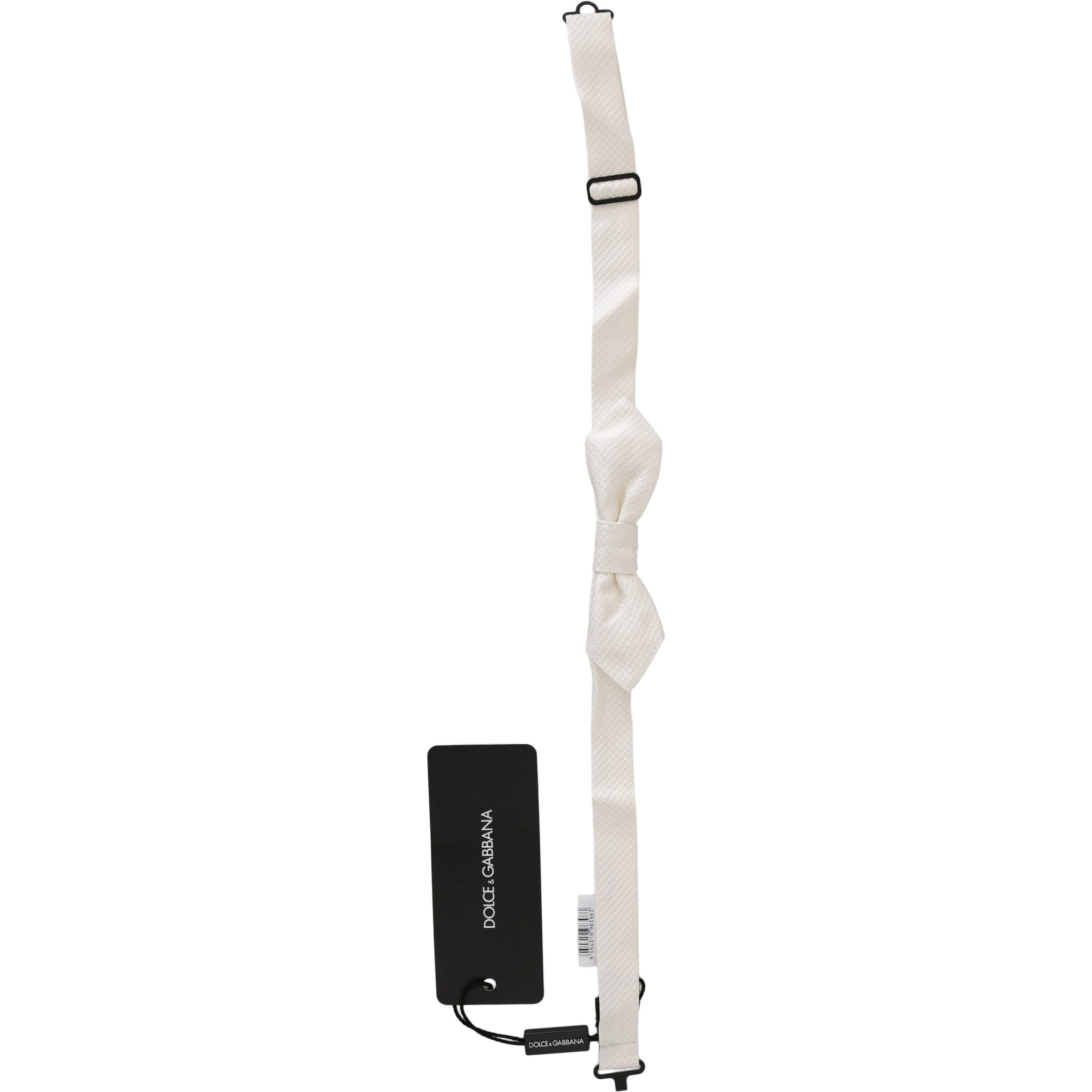 White 100% Silk Slim Adjustable Neck Papillon Men Tie
