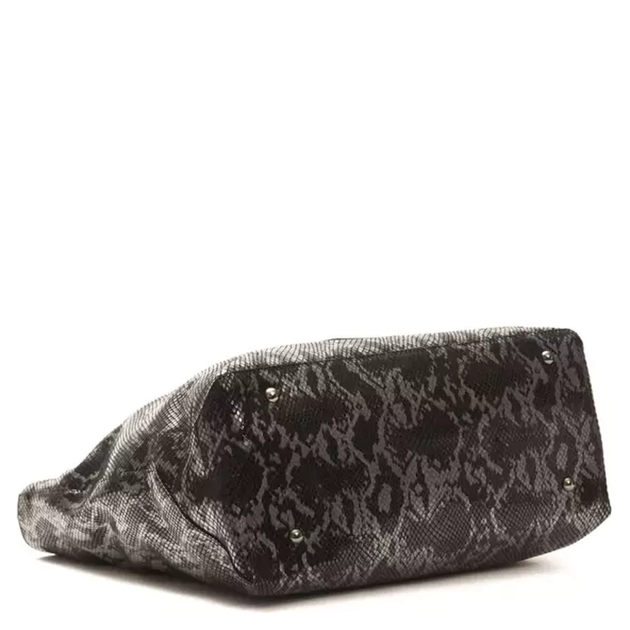 Gray Leather Shoulder Bag