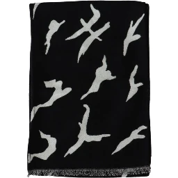 Black White Wool Unisex Winter Warm Scarf Wrap Shawl