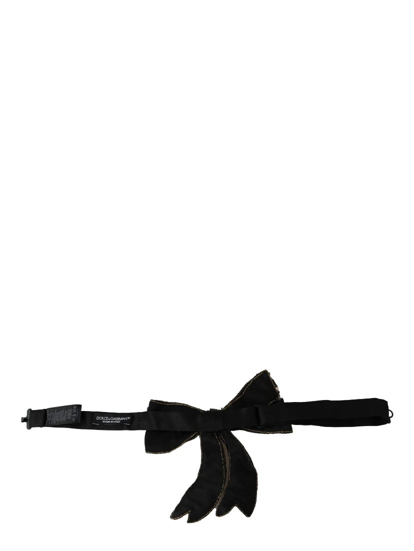 Gold Tone Silk Rhinestone Embellished Women Bowtie