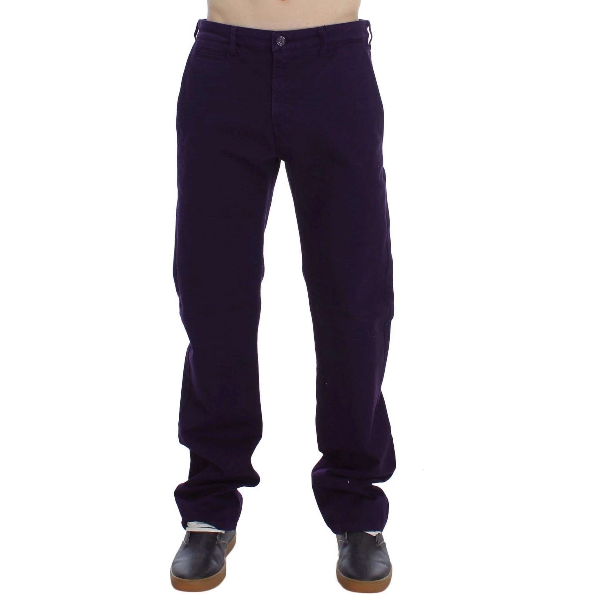 Purple Cotton Stretch Purple Fit  Pants