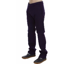 Purple Cotton Stretch Purple Fit  Pants