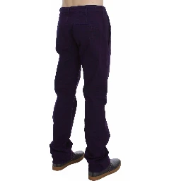 Purple Cotton Stretch Purple Fit  Pants