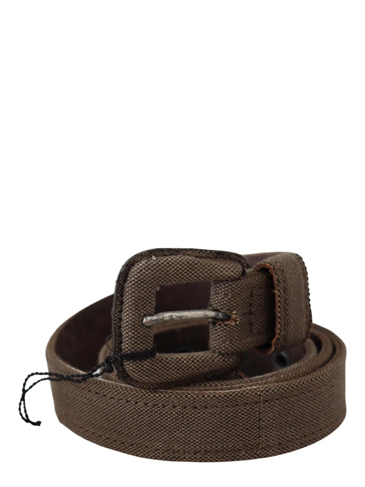 Brown Leather Logo Buckle Waist Belt alternative