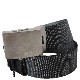 Black Silver Metal Brushed Buckle Waist Belt