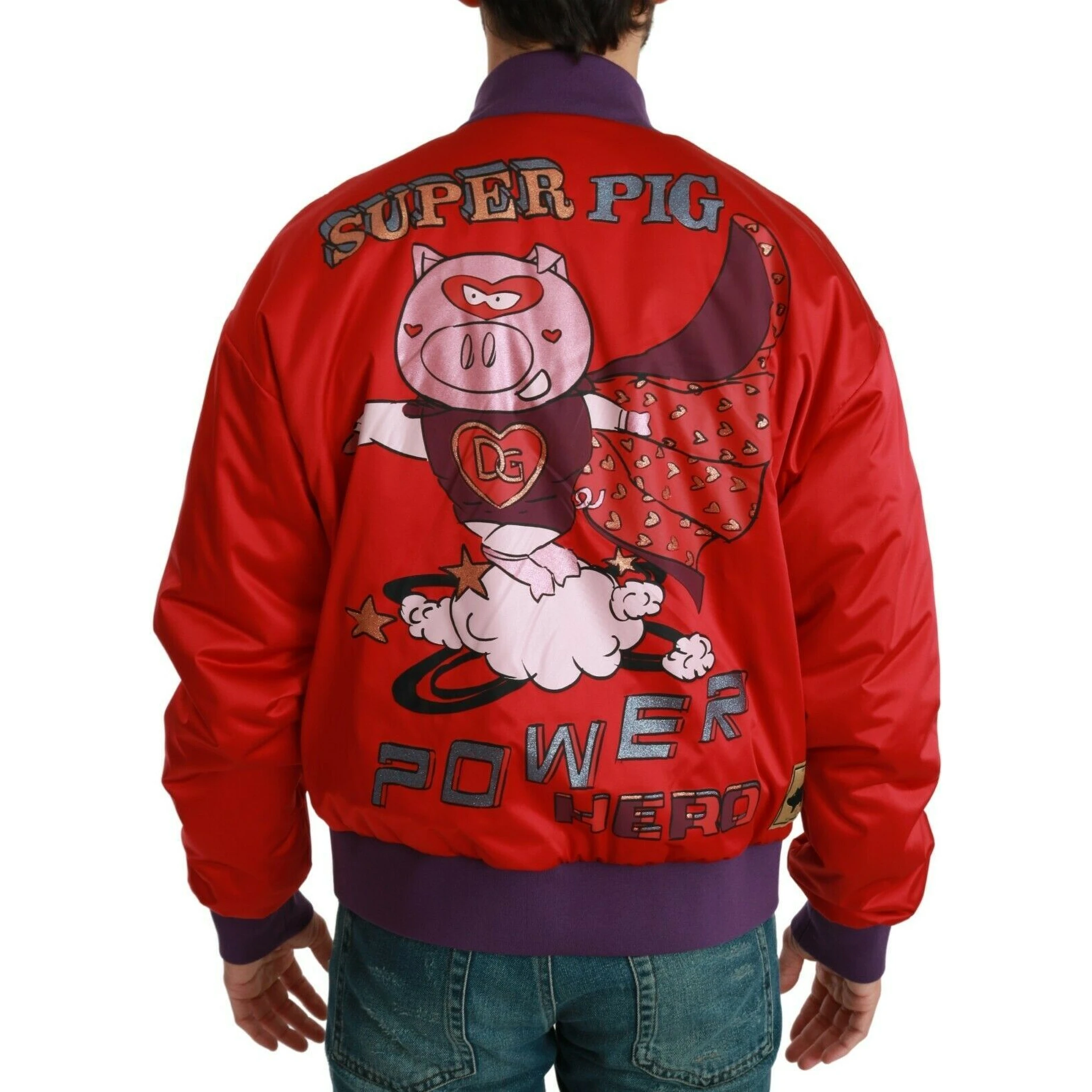 Red YEAR OF THE PIG Bomber Jacket